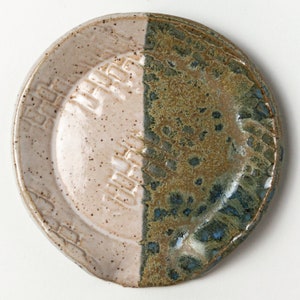 Handmade Ceramic Metallic Gray & White Spoon Rest