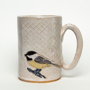 Chickadee Handmade Ceramic White 16 oz Mug