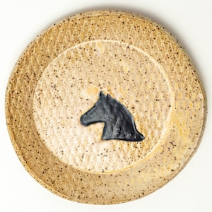 Black Horse Handmade Ceramic Circle Trinket Dish