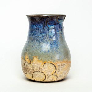 Handmade Ceramic Blue Vase with Flower Design image 2