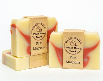 Pink Magnolia Scented - All Natural Handmade Soap - 4oz