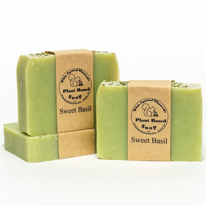 Sweet Basil Scented All Natural Handmade Soap 4oz image 1