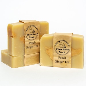 Peach Ginger Tea Scented - All Natural Handmade Soap - 4oz
