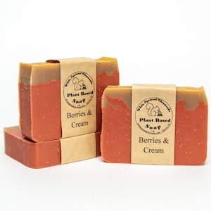 Bayas y crema perfumadas - Jabón hecho a mano totalmente natural - 4oz