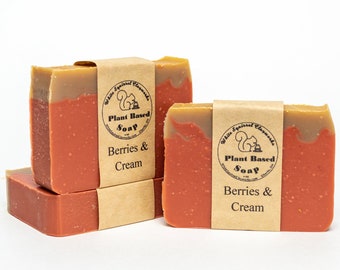 Berries & Cream Scented - All Natural Handmade Soap - 4oz