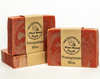 Pomegranate Bliss Scented - All Natural Handmade Soap - 4oz