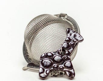 Handmade Ceramic Giraffe Charm Tea Ball Infuser/Steeper