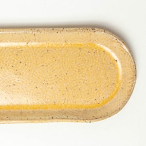 Handmade White & Peach Spiral Pattern Ceramic Serving Tray