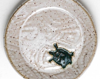 Slider Turtle Handmade Ceramic White Circle Trinket Dish