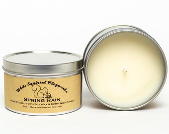 Spring Rain Hand-Poured Soy Candle - 7 oz