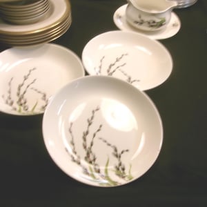 Three PUSSY WILLOW by  W. S. George   3 small bowls, fruit or sauces bowls 5 inch