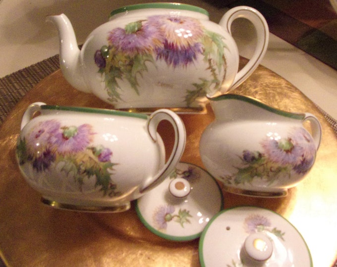 GLAMIS THISTLE by Royal Doulton TEAPOT and Creamer and Sugar Bowl Etsy