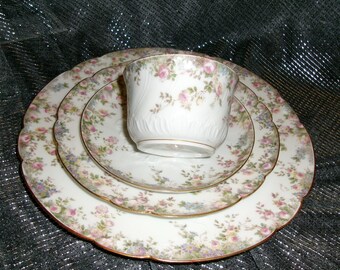 LIMOGES CHARLES FIELD place setting, fabulous rare fine 4 Pieces Late 1800S Antique