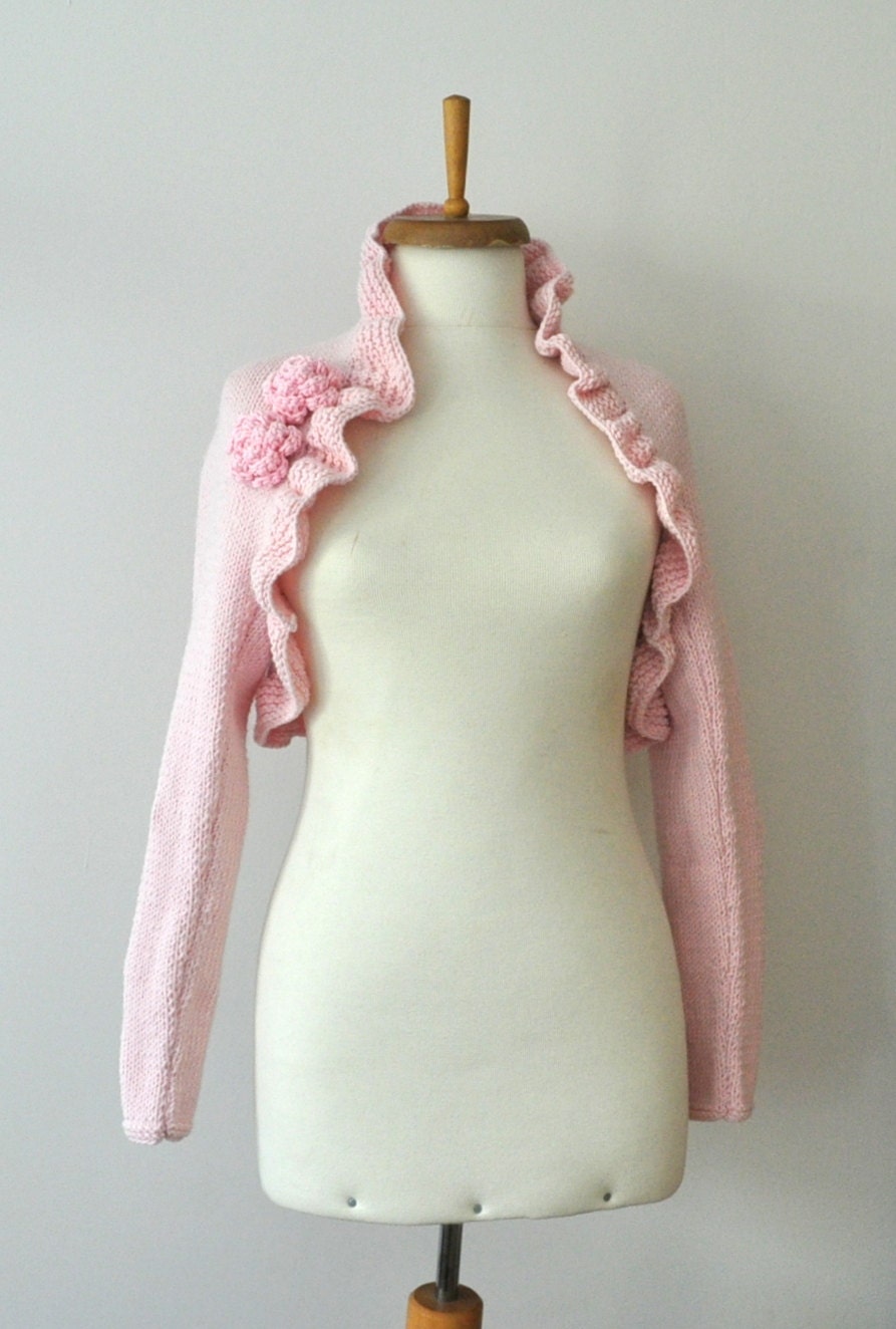 Pink Bridal shrugs boleros Pink cashmere hand knit sweater Etsy
