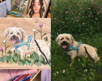 Custom Pet Portrait, Dog Portrait, Cat Portrait, Pet Gift, Dog Gift, Pet Memorial, Oil Pet Painting, Cat Gift, cat mom gift, mom gift