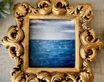 Charming Mini Seascape Painting with Ornate Frame - Hand Painted Original or Print