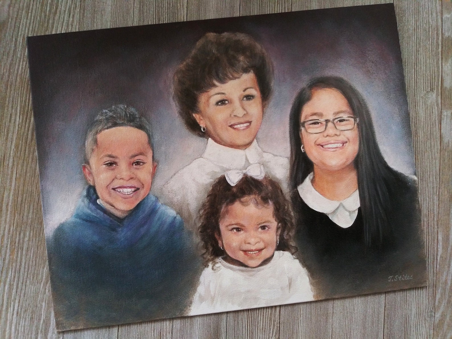 Hand Painted Portraits From Photograph by Theresa Stites Etsy