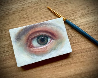 Lovers Eye Portrait-hanger: aangepaste handgeschilderde miniatuurkunst
