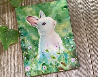 Watercolor bunny rabbit magnet - Fine art magnet - Storybook Style - Nursery Magnet - Watercolor Style - Baby girl nursery -Sweet Baby Art