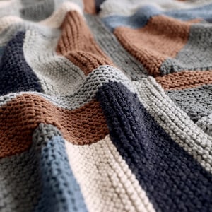 Knitting Pattern // Modular Log Cabin Knit Quilt Mid Century Modern Throw Blanket //MODular Knit Quilt Pattern PDF image 3