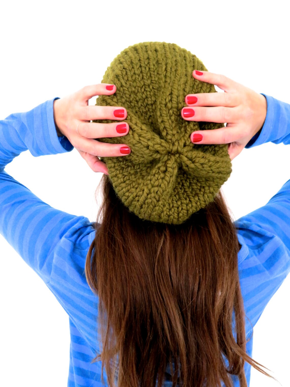 Knitting Pattern // Chunky Soft Knit Slouchy Beanie Hat // Hipster Hat ...
