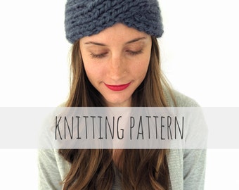 Knitting Pattern // Chunky Soft Knit Turban Headband Ear Warmer // Crisscross Headband Pattern PDF