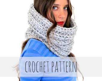 Crochet Pattern // Chunky Soft Crochet Cowl Neck Warmer // Woolly Cowl Pattern PDF