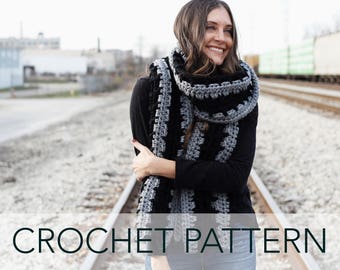 Crochet Pattern // Wide Scarf Wrap Rectangle Shawl // Oakley Super Scarf Pattern PDF