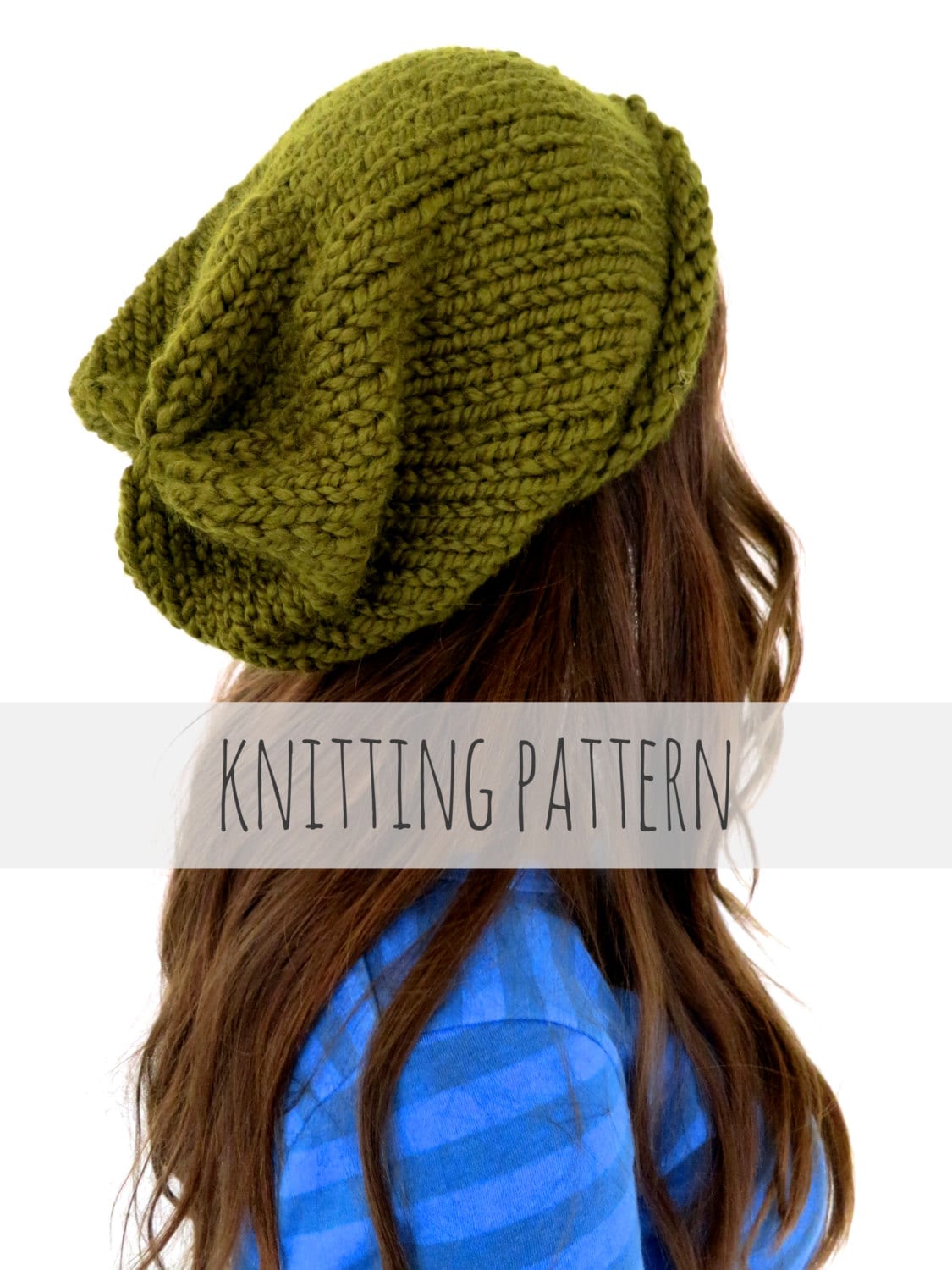 Knitting Pattern // Chunky Soft Knit Slouchy Beanie Hat // Hipster Hat ...