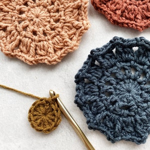 Crochet Pattern // Mandala Boho Round Crochet Coasters Party Favors Housewarming Gift // Sunburst Coasters Pattern PDF image 10