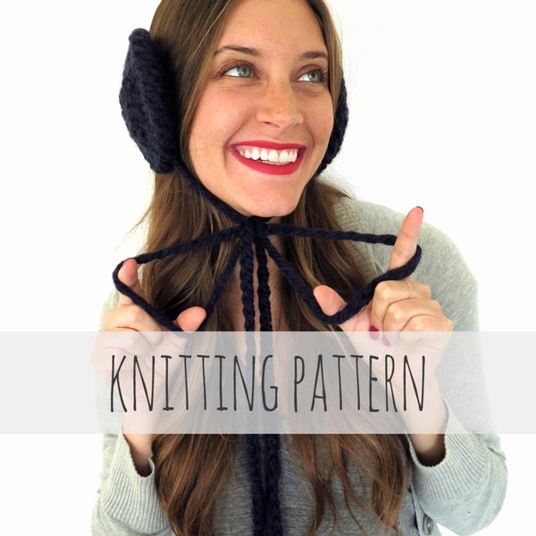 Knitting Pattern // Chunky Soft Knit Ear Muffs Ear Warmers Headband // Muffs Pattern PDF