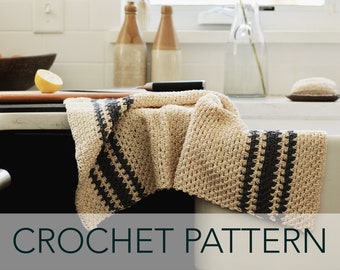 Crochet Pattern // French Bistro Kitchen Linen Dish Cloth Hand Towel Washcloth // Marseille Tea Towel Pattern PDF