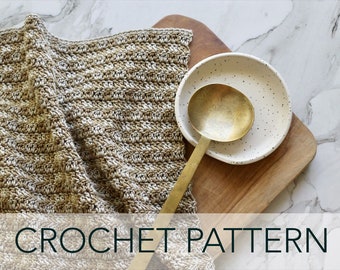 Crochet Pattern // Checkered Tea Hand Towel Checker Dishcloth Housewarming Kitchen Bathroom // Eagle Rock Towel Pattern PDF