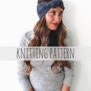 Tie Back Headband Knitting Pattern, Quick Knit, DK Worsted