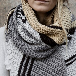 Knitting Pattern // Striped Diagonal Long Bias Scarf // Metro Bias ...