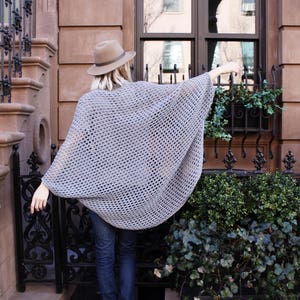 Knitting Pattern // Eyelet Lace Cocoon Summer Cardigan // Chelsea Cape Pattern PDF image 5