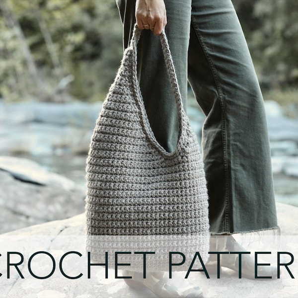Crochet Pattern // Sling Bucket Asymmetric Hobo Purse Bag Slouchy Shoulder Bag Travel Tote // Dune Bag Pattern Pattern PDF