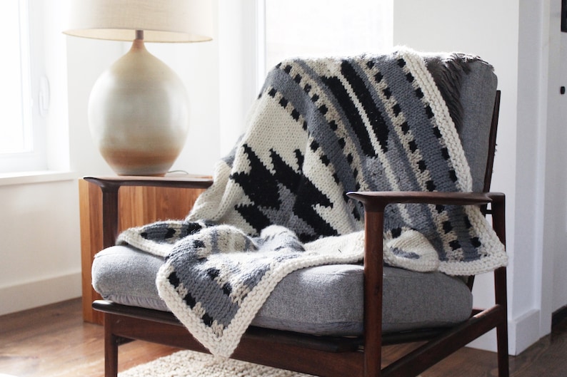 Knitting Pattern // Southwestern New Mexico Baby Blanket Throw - Etsy