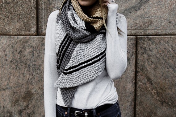 NKKNIT mix stripe big KNIT scarf マフラー 【公式通販】