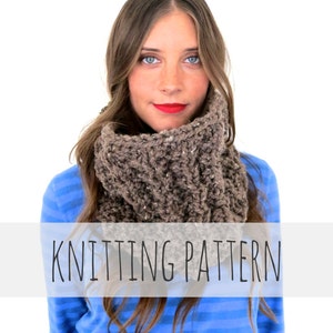 Knitting Pattern // Chunky Soft Thermal Knit Cowl // Thermal Cowl Pattern PDF image 1