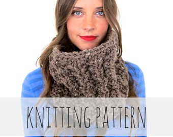 Knitting Pattern // Chunky Soft Thermal Knit Cowl // Thermal Cowl Pattern PDF