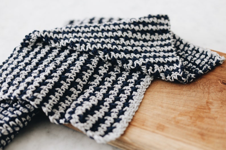 Crochet Pattern // Gingham Checker Striped Tea Towel Hand Dish Cloth Housewarming Gift Kitchen Bathroom // Berkshire Dishcloth Pattern PDF image 2