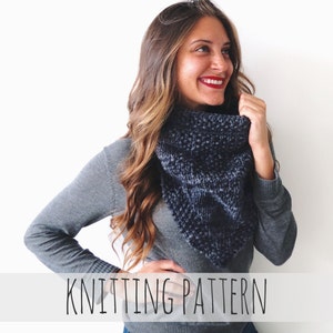 Knitting Pattern // Cowboy Handkercheif Cowl Neckwarmer Scarf // Montmartre Cowl Pattern PDF