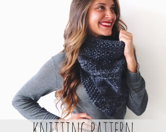 Knitting Pattern // Cowboy Handkercheif Cowl Neckwarmer Scarf // Montmartre Cowl Pattern PDF