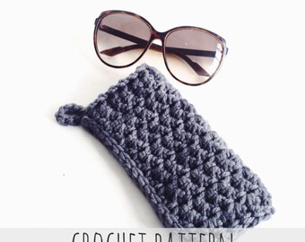 Crochet Pattern // Crochet Sunglasses Case Pocket Pouch // La Vie En Rose Sunglasses Case Pattern PDF