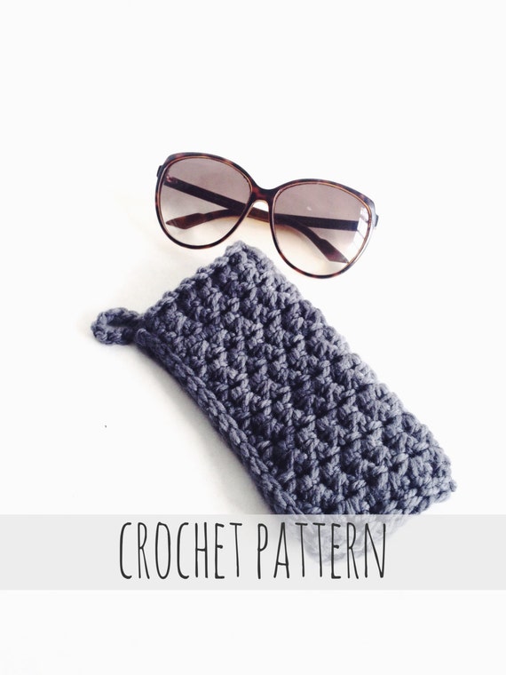 PATTERN for Crochet Sunglasses Case Pocket Pouch // La Vie En Rose Sunglasses Case PATTERN