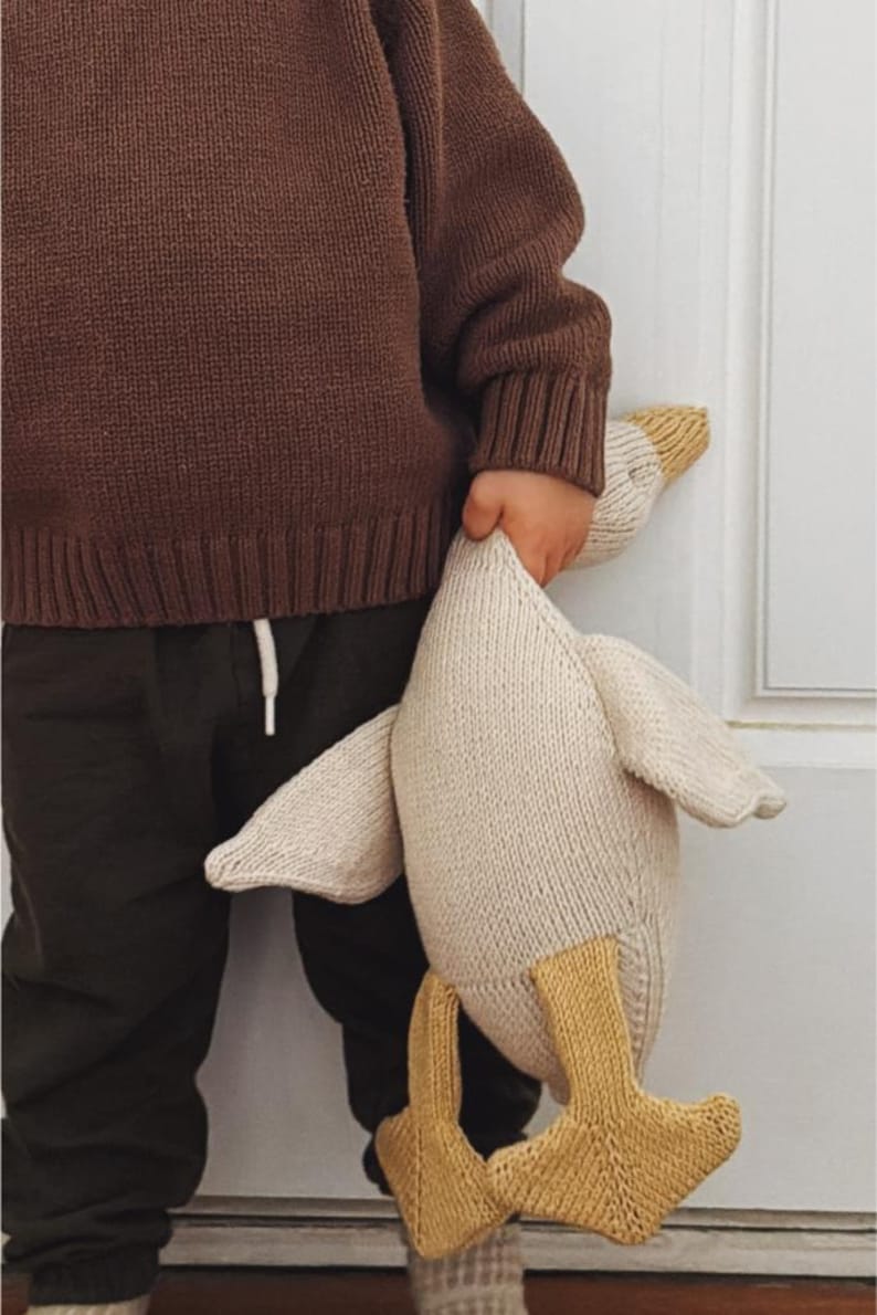 Knitting Pattern // Stuffed Goose Duck Animal Floppy Weighted Lovey // Silly Goose Pattern PDF image 2