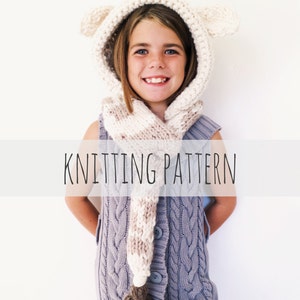 Knitting Pattern // Giraffe Hat Hood Cowl Scarf Knit Toddler Child Adult // Georgie the Giraffe Hood Pattern PDF