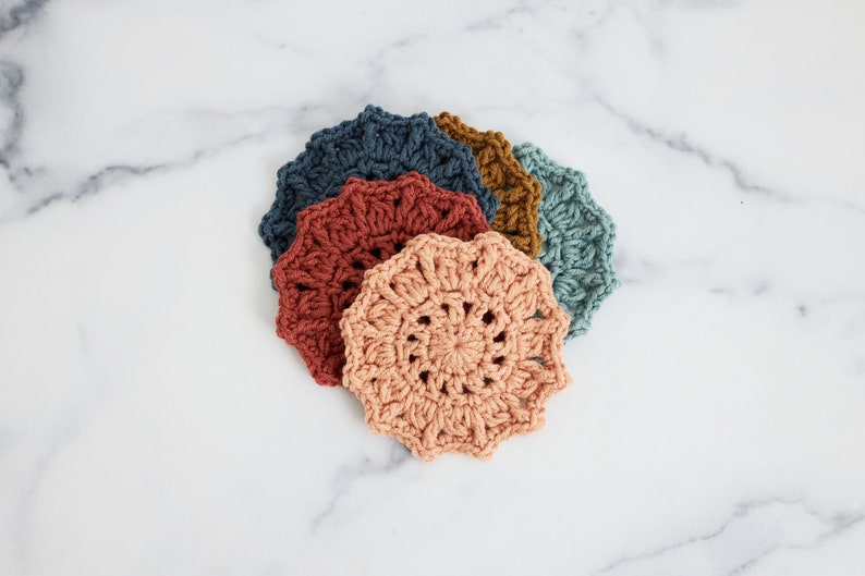 Crochet Pattern // Mandala Boho Round Crochet Coasters Party Favors Housewarming Gift // Sunburst Coasters Pattern PDF image 7