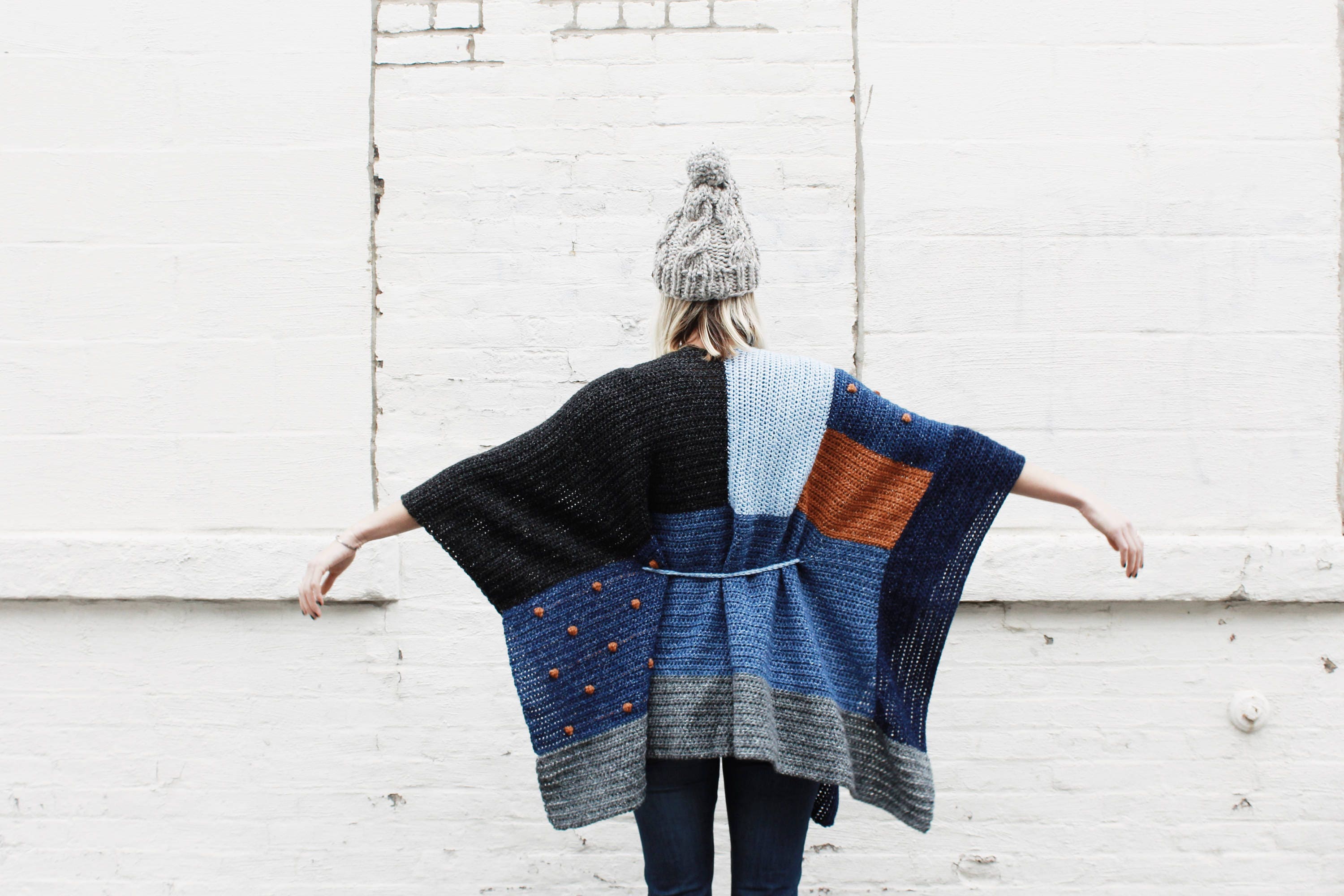 Crochet Pattern // Patchwork Cardigan Poncho Sweater Wrap